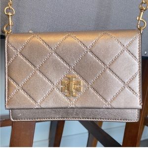 Rose gold Tory Burch crossbody purse